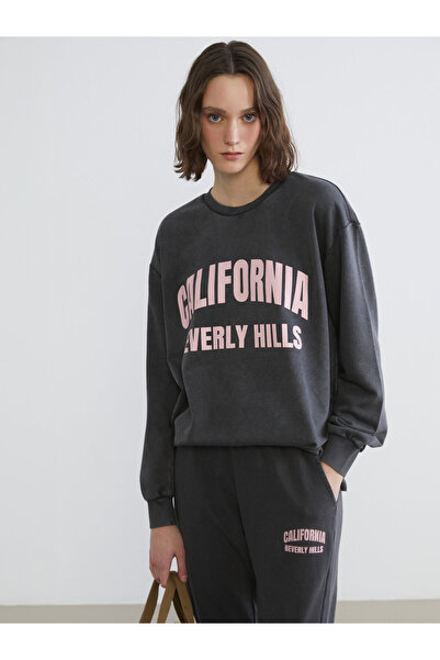 LC Waikiki California Printed Oversize Women's Sweatshirt