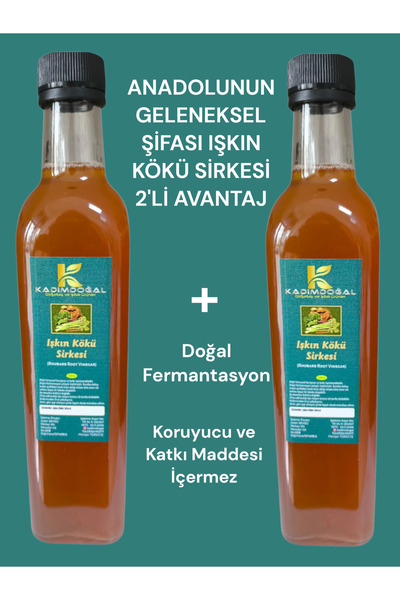 Kadimdoğal Işkın (Işgın) Kökü Sirkesi 2'li Avantaj Doğal Fermantasyon Rheum R...