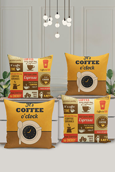 Filamente Σετ 4 καλύμματα μαξιλαριών διπλής όψης με ψηφιακή εκτύπωση - Ώρα Τσ...