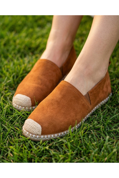 futsi shoes GARDENIA Taba Süet Dokulu Hakiki Deri Espadril