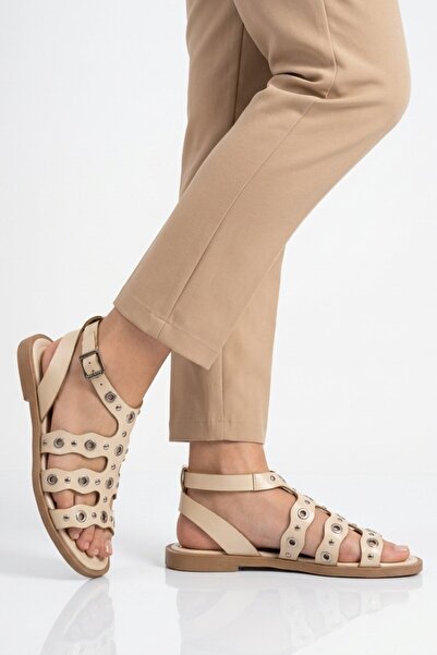 AYAKMOD Beige Light Thin Sole Soft Sole Women's Sandals 335337 Z