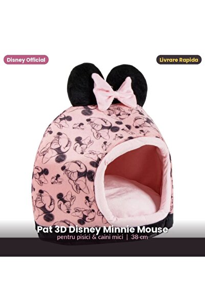 Disney 3D Κρεβάτι Κατοικίδιων Μίνι Μάους, 38 εκ., Κορυφαία Άνεση, Ροζ, Misabi
