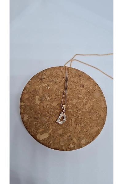 XUPING JEWELRY Çelik Rose D Harf Taşlı Minimal Kolye