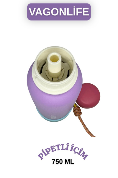 Vagonlife 750 ml Vibrant Colors Stainless Steel Thermos with Wrist Strap