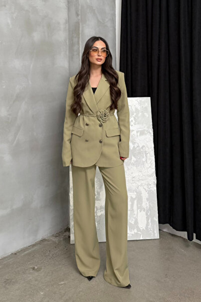 msm fashion Γυναικείο κοστούμι παντελόνι σακάκι σακάκι δύο τεμαχίων με αξεσου...