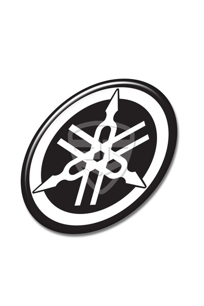 Redline Grafik Yamah Logo 8'li Koruma Takozu 3D Sticker Etiket Siyah Gümüş