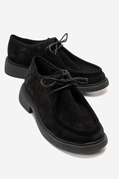 Zeynep Sıradağlı Luna Γυναικείο Loafer από Γνήσιο Δέρμα Μαύρο Σουέντ