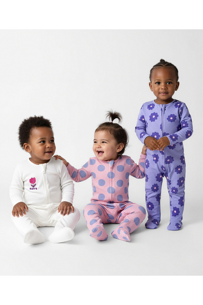 Bonfino Printed Sleepsuit (Pack Of 3) - Multicolor
