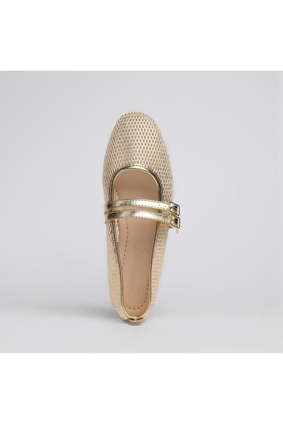 SHOELUKS File Gold Women's Ballerinas
