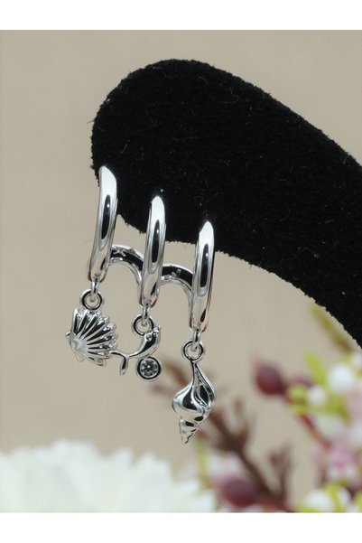 Bilge Kadın Aura Vip Three-View Summer and Sea Themed Xuping Earrings, Non-Tarnishing Steel Earrings
