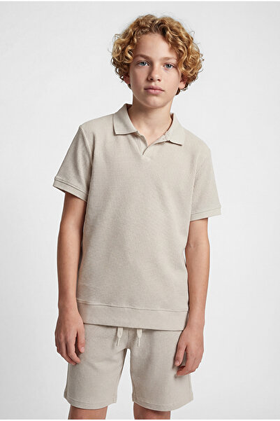 PAULMARK Μπλουζάκι με υφή και λαιμόκοψη πόλο για αγόρια