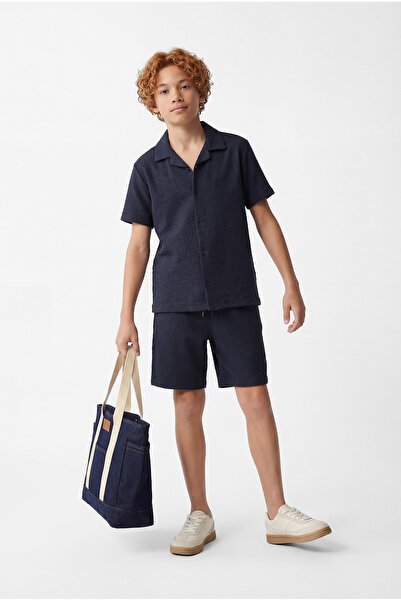 PAULMARK Αγορικό πουκάμισο με κοντό μανίκι με υφή