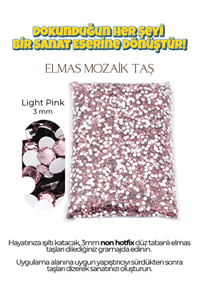 Brextco Store 1000 Adet Elmas Mozaik Taş | 3mm Non-Hotfix Düz Tabanlı Süsleme...