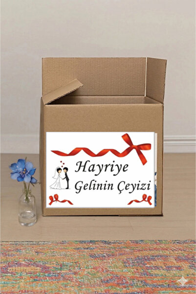 Sim Tasarım Isimli Özel Çeyiz Etiketi - 3 Farklı boyutta Toplam 46 adet Kendi...