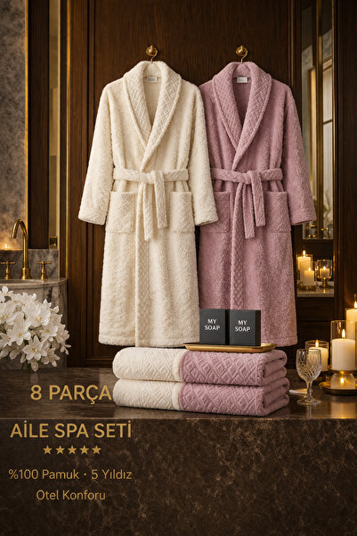 MUK's Σετ μπουρνούζια 8 τεμαχίων, 100% βαμβακερά, πολυτελείας, με ειδική τσάντα