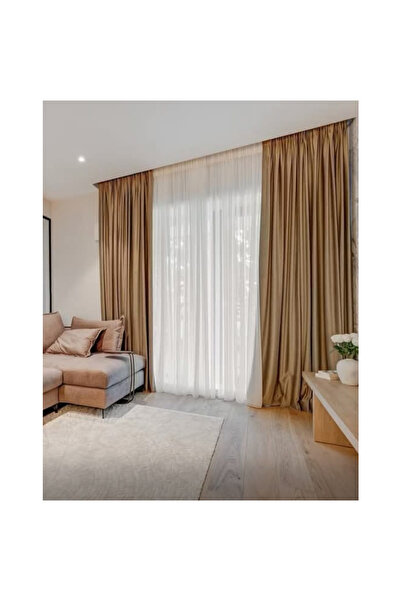 Decor Fashion Home Σετ 2 κουρτινών Βελούδινα 779, βελούδινα, χρυσά, με φαρδιέ...