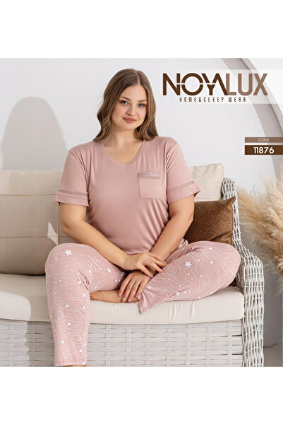 Freshness Noyalux 11876 Γυναικείο Σετ Πιτζάμες με Κοντό Μανίκι σε Μεγάλο Μέγεθος