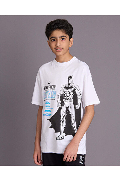 REDTAG Senior Boys White Printed T-Shirt