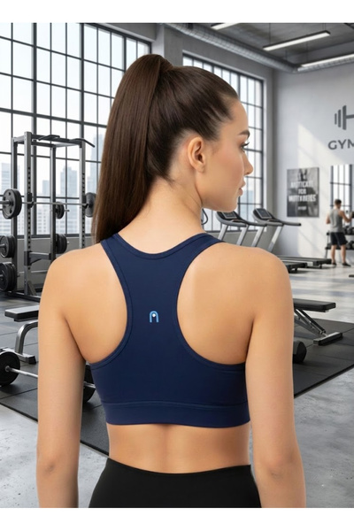 Arda Women's Navy Blue High Support Gathering Sports Bustier Fitness and Yoga...