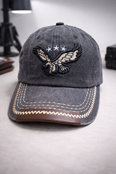 ALASEREN Vintage Washed Eagle Embroidered Men's Hat – Adjustable Buckle