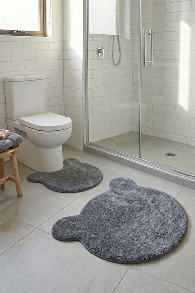 dekozer Ayıcık Şekilli 2’li Paspas Takımı Banyo, Çocuk-Yatak Odası|Kaymaz Tab...