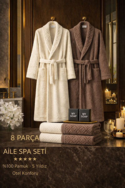 MUK's Σετ μπουρνούζια 8 τεμαχίων, 100% βαμβακερά, πολυτελείας, με ειδική τσάντα