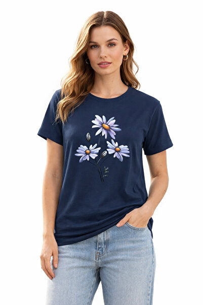 DAXİS Sportwear Company Γυναικείο μπλουζάκι με στάμπα μαργαρίτες