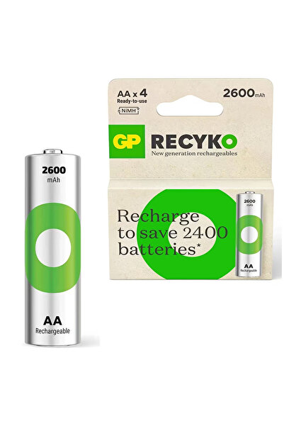 GP AA 2600 mAh Şarjlı Kalem Pil 2'li Paket GP270AAHCEMTR-2GB