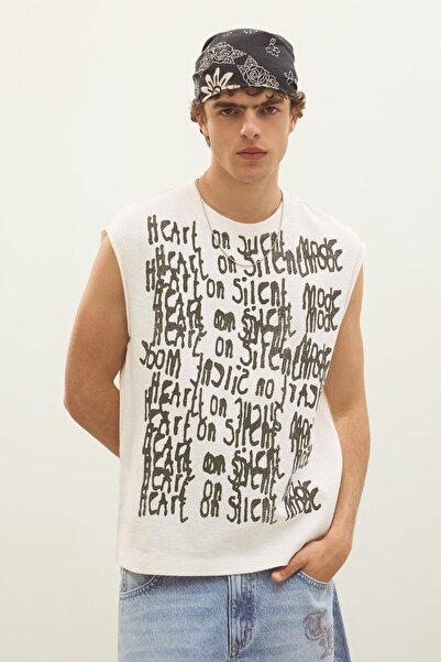 Bershka Baskılı askılı tişört