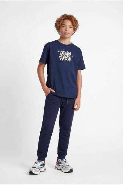 PAULMARK Παντελόνι φόρμας - Ναυτικό μπλε - Ελαστική μέση