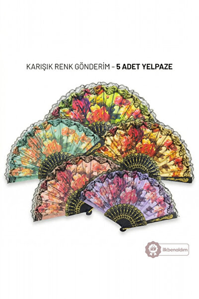 Zey-Al Serinletici Desenli Katlanabilir Yelpaze | 5 Adet