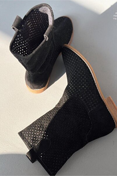 I Love Shoes Γυναικείες διάτρητες καλοκαιρινές μπότες Meror Black Suede