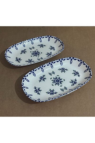 Güral Porselen 2 Pieces 29 cm (Large) Salad, Presentation, Boat Plate 1654