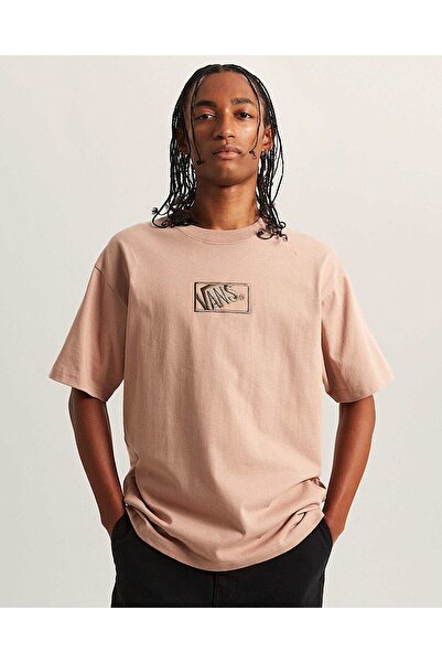 Vans Blocked Box Loose Ss Ανδρικό Μπεζ Μπλουζάκι Vn000rape2v1
