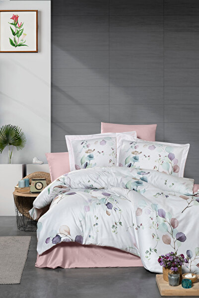 First Choice Σετ Παπλωματοθήκης Διπλό Leaf 100% Βαμβάκι 200 TC (80 Κλωστές) μ...