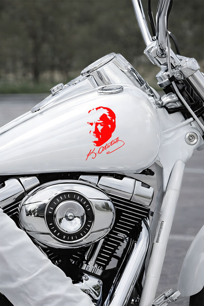 MIGNATIS Ataturk Signature and Silhouette Car Sticker - Mustafa Kemal Atatürk Auto Sticker 11X15Cm