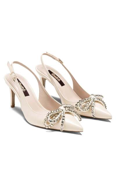 Dedos Γυναικεία βραδινά παπούτσια με χαμηλό τακούνι, ανοιχτή πλάτη, μυτερή μύ...