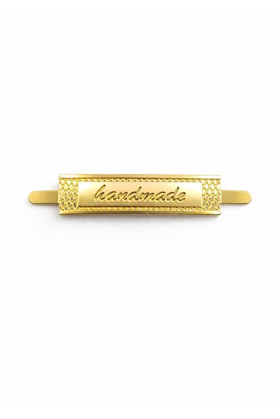 Kardelux Handmade Yazılı Çanta Metal Etiket Plaka Süs 4x1 cm Çanta Aksesuarı