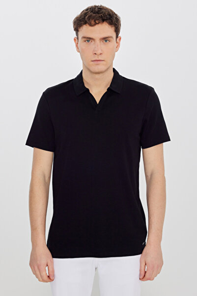 ALTINYILDIZ CLASSICS Κοντομάνικο polo - Μαύρο - Στενή εφαρμογή