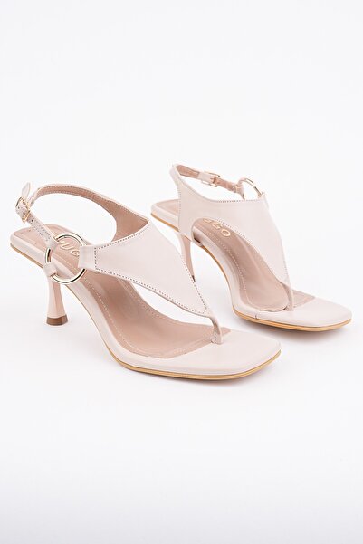 MUGGO BELİZE Γυναικεία πέδιλα με τακούνι, με τετράγωνη μύτη και αγκράφα στον ...