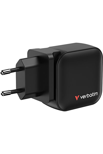 Verbatim Φορτιστής mini GaN, 70W, EU/UK/US, 2 x USB-C PD 70W, 1 x USB-A QC 3.0