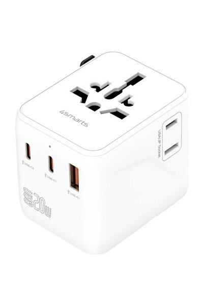 4smarts Adaptor de rețea Nomad 20W, 2x USB-A, 1x USB-C, Alb, 10.5x9.5x5.5cm