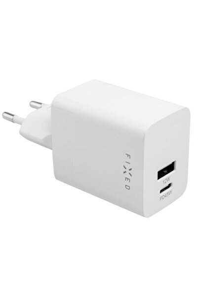 FIXED Încărcător de călătorie mini USB-C/USB 45W, alb