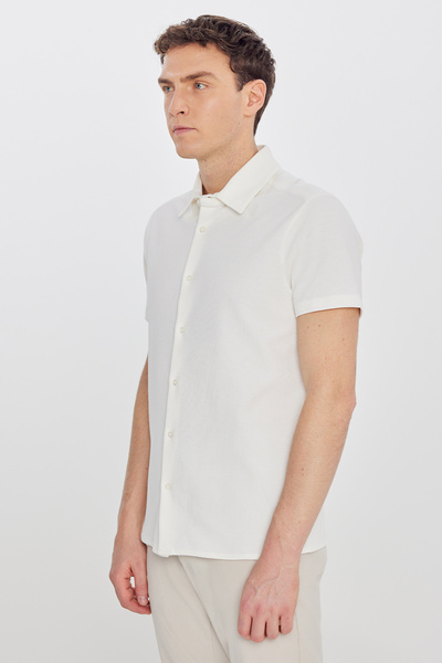 ALTINYILDIZ CLASSICS Κοντομάνικο polo - Εκρού - Στενή εφαρμογή