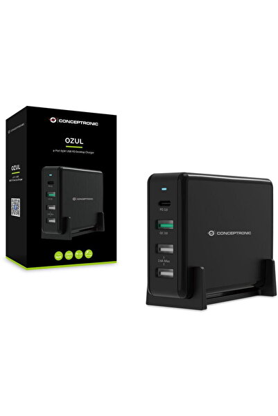 CONCEPTRONIC 4Port 65W Desktop PD Charger Black