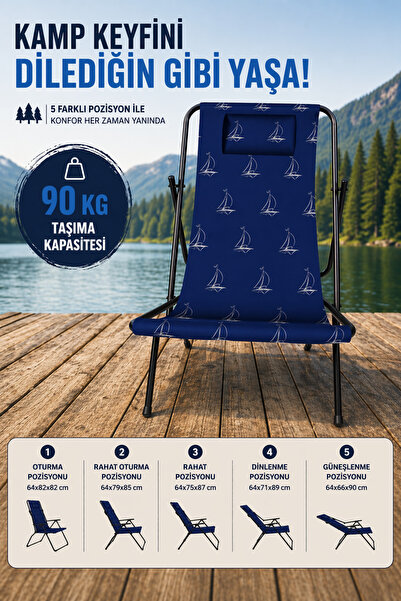 Voit Katlanabilir Kamp Plaj Sandalyesi Şezlong | Hafif Taşınabilir Dayanıklı ...