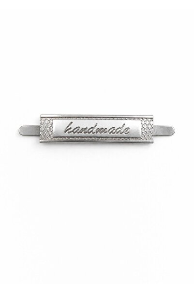 Kardelux Handmade Yazılı Çanta Metal Etiket Plaka Süs 4x1 cm Çanta Aksesuarı