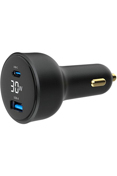 Gembird Incarcator telefon auto USB (TA-UC-AC2PD30LCD-CAR-01), intrare 12/24V...