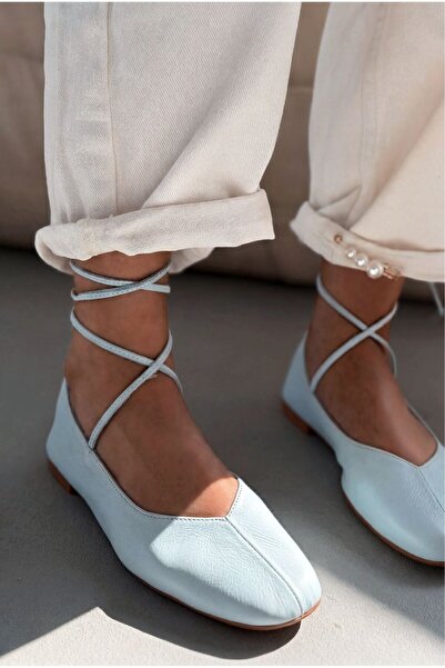 I Love Shoes Morven Genuine Leather Baby Blue Women's Ballerinas