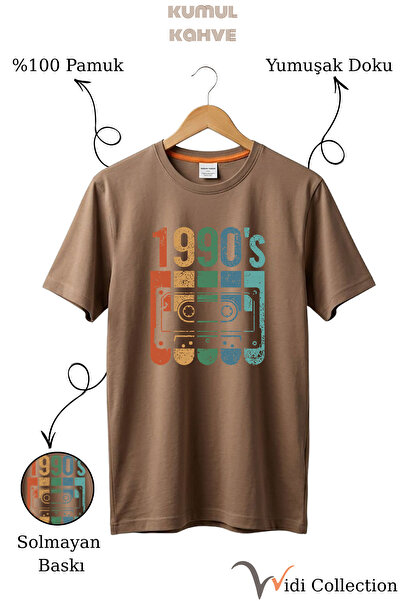 WİDİ Βίντατζ Ρετρό Μπλουζάκι με στάμπα της δεκαετίας του '90, 100% βαμβακερό,...
